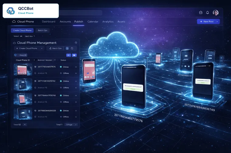 QCCBot cloud phone management platform